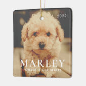 ペットメモリアル永遠ハートシンプルエレガント写真 セラミックオーナメント (左)