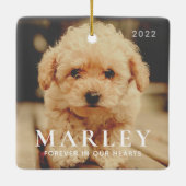 ペットメモリアル永遠ハートシンプルエレガント写真 セラミックオーナメント (裏面)