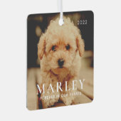 ペットメモリアル永遠ハートシンプルエレガント写真 メタルオーナメント (正面右)