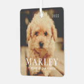 ペットメモリアル永遠ハートシンプルエレガント写真 メタルオーナメント (正面左)