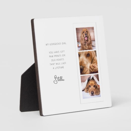 ペットメモリアル3フォトコラージュ記念引用文 フォトプラーク (正面)