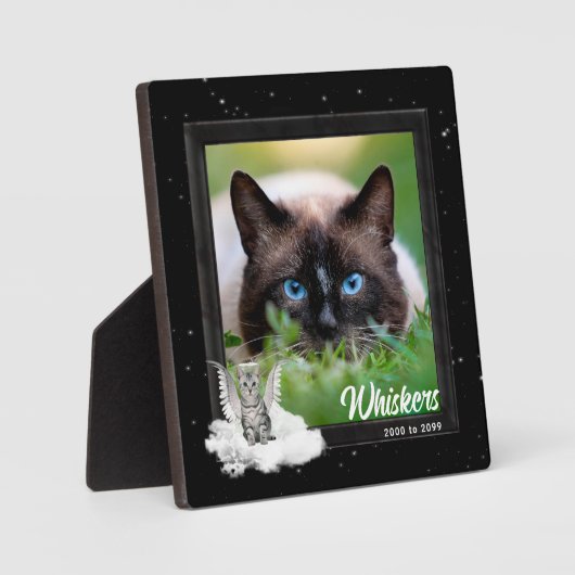 ペットメモリアル タビー猫 シルバーストライプス フォト フォトプラーク (正面)