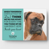 ペットメモリアル | ティール色の思い出ペットプレート フォトプラーク (正面)