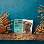 ペットメモリアル | ティール色の思い出ペットプレート フォトプラーク (側面)