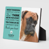 ペットメモリアル | ティール色の思い出ペットプレート フォトプラーク (側面)