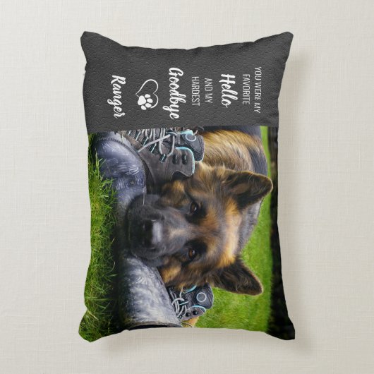 ペットメモリアル – ハローグルバイ引用文 – 犬のペットロス アクセントクッション (正面(垂直))