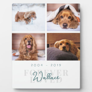 ペットメモリアル フォーエバーラブド エレガント4枚写真コラージュ フォトプラーク