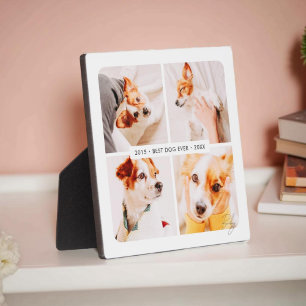 ペットメモリアル ベストドッグエバー モダン写真コラージュ フォトプラーク