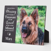 ペットメモリアル – ペットロス悔やみや弔慰引用文犬の写真 フォトプラーク (側面)