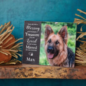 ペットメモリアル – ペットロス悔やみや弔慰引用文犬の写真 フォトプラーク (側面)