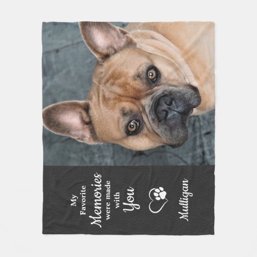 ペットメモリアル – ペットロス悔やみや弔慰引用文 – 思い出 フリースブランケット (正面)