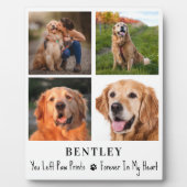 ペットメモリアル 個別化 4枚の写真 コラージュ 犬 フォトプラーク (正面)