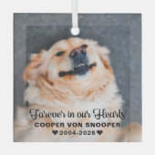 ペットメモリアル 哀悼 フォト ガラスオーナメント (正面)