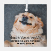 ペットメモリアル 哀悼 フォト ガラスオーナメント (裏面)