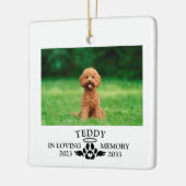 ペットメモリアル 愛する記憶に 写真を追加 記念品 セラミックオーナメント (左)