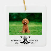 ペットメモリアル 愛する記憶に 写真を追加 記念品 セラミックオーナメント (正面)