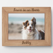 ペットメモリアル - 永远に私たちの心の中に - 犬の写真 フォトプラーク (正面)
