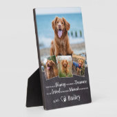 ペットメモリアル 犬の喪失 追悼詩 4枚の写真 フォトプラーク (側面)