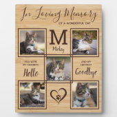 ペットメモリアル 追悼 個別化 5 枚の猫の写真 フォトプラーク (正面)