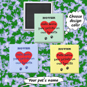 ペットメモリ名前をカスタムするの前足が黄色に印刷 マグネット