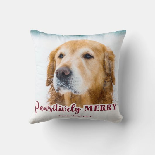 ペットメリーのパーソナライズされた写真のクリスマス クッション (裏面)