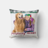 ペットメリーのパーソナライズされた写真のクリスマス クッション (正面)