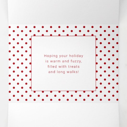 ペットメリークリスマスタイポグラフィ |写真 |ドット 三つ折りクリスマスカード (内部中)