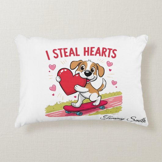 ペットモダンのためのセンチメンタルなバレンタインデー アクセントクッション (正面)