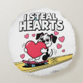 ペットモダンのための感傷的なバレンタイン枕 ラウンドクッション (裏面)