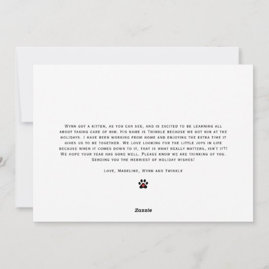 ペットモダンのフォトスクリプトメリー シーズンカード (裏面)