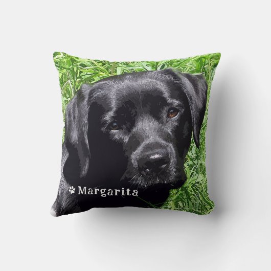 ペットモダンの写真パーソナライズされた名 クッション (裏面)