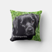 ペットモダンの写真パーソナライズされた名 クッション (正面)