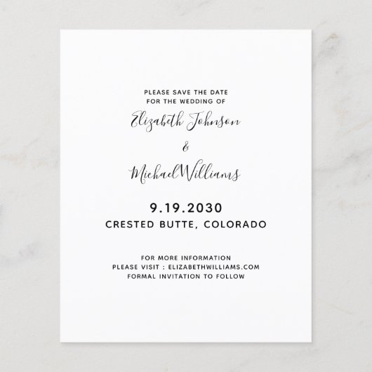 ペットモダンの写真馬の結婚式の日付を保存 (裏面)