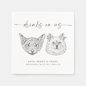 ペットモダンの選結婚択 スタンダードカクテルナプキン (正面)