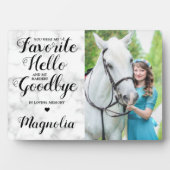 ペットモダンの馬のロス記念パーソナライズされた写真 フォトプラーク (正面)