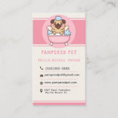 ペットモダングルーミングピンクカスタム 名刺 (正面)