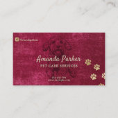 ペットモダンケアサービス赤ビロード名刺 名刺 (正面)