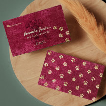 ペットモダンケアサービス赤ビロード名刺