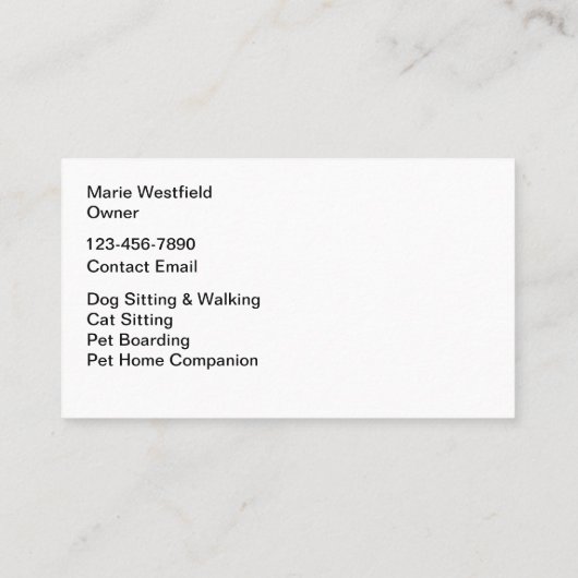 ペットモダンケアスタイリッシュ名刺 名刺 (裏面)