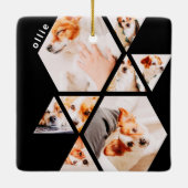 ペットモダンシェイプ幾何学的8コラージュ写真 セラミックオーナメント (裏面)