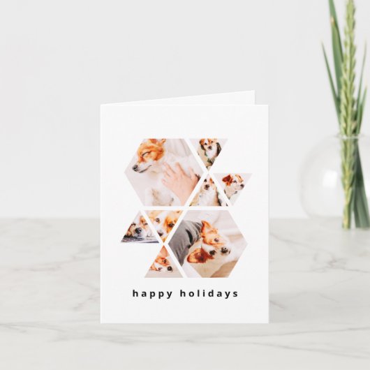 ペットモダンシェイプ幾何学的8コラージュ写真 ノートカード (正面)