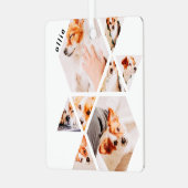 ペットモダンシェイプ幾何学的8コラージュ写真 メタルオーナメント (正面左)