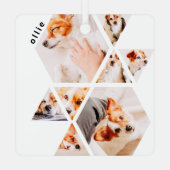 ペットモダンシェイプ幾何学的8コラージュ写真 メタルオーナメント (裏面)