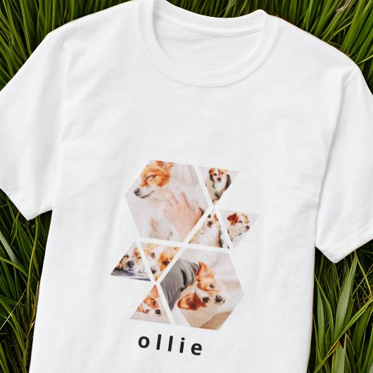 ペットモダンシェイプ幾何学的8コラージュ写真 Tシャツ
