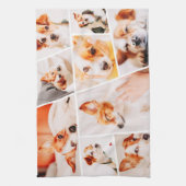 ペットモダンシンプルカスタム9フォトコラージュ キッチンタオル (縦)