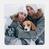 ペットモダンスクリプト名初めてのクリスマス2写真 メタルオーナメント (裏面)