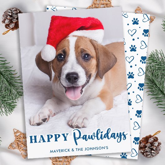 ペットモダンドッグパーソナライズされたフォトハッピーPawlidays シーズンカード