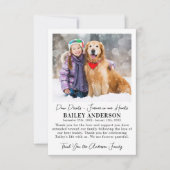 ペットモダンドッグ記念カスタム写真悔やみや弔慰 サンキューカード (正面)