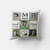 ペットモダンドッグ記念パーソナライズされたコラージュ クッション (裏面)