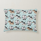 ペットモダンパターン犬と豚l子供部屋l青 アクセントクッション (裏面)